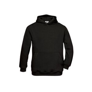 B&C Childrens/Kids Plain Drawstring Hoodie / Black